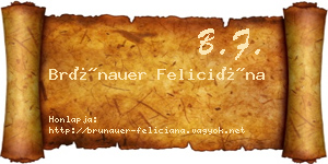 Brünauer Feliciána névjegykártya